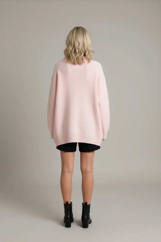Oversized Knit Sweater with Dropped Shoulders