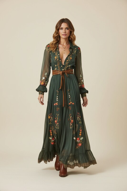 Bohemian Floral Maxi Dress
