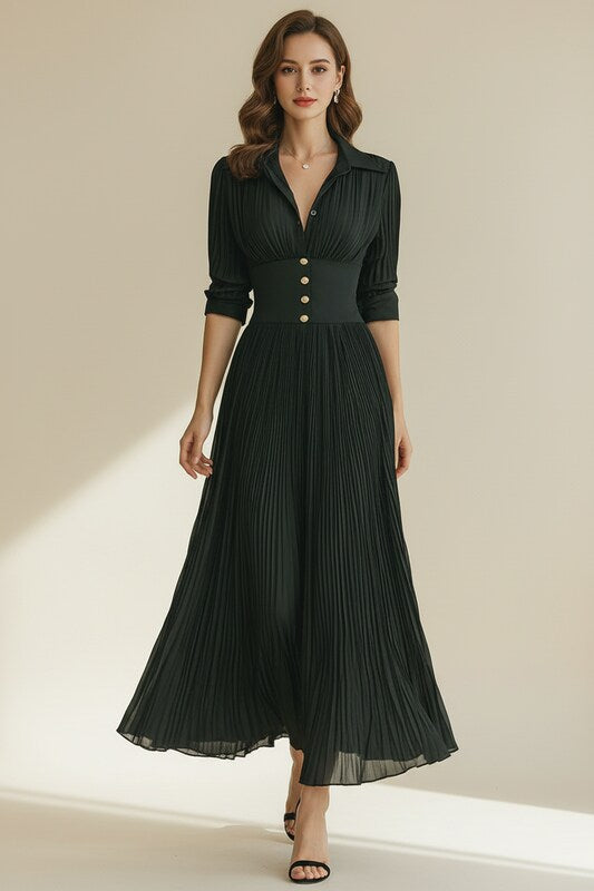 Fitted Waist Dress with Feminine Silhouette