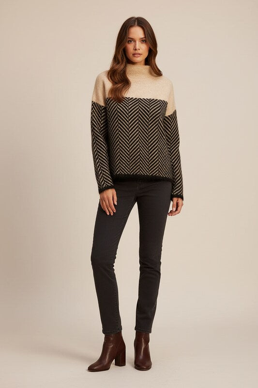 High Neck Knitted Sweater
