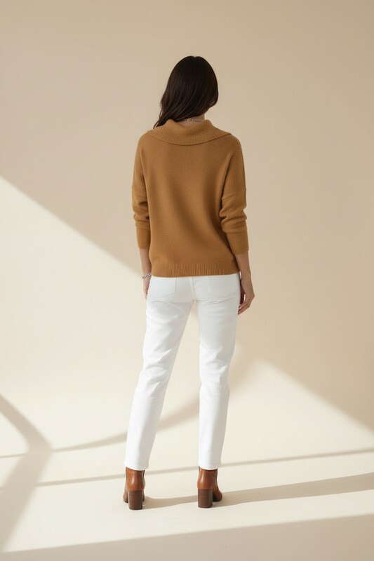 Cowl Collar Sweater with Relaxed Fit