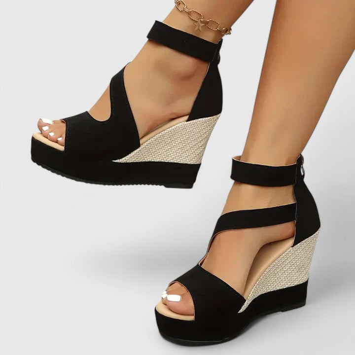 Wedge Sandals With Elastic Straps