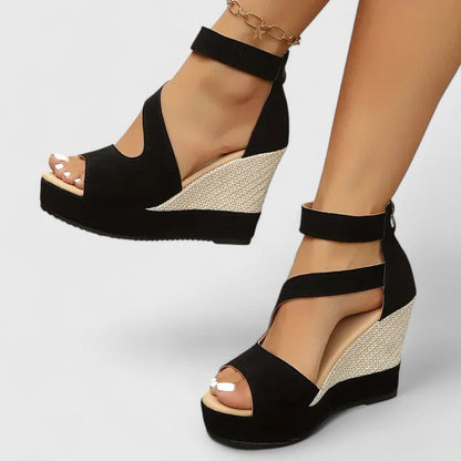 Wedge Sandals With Elastic Straps