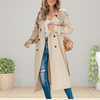 Women's Double Breasted Longline Trench Coat