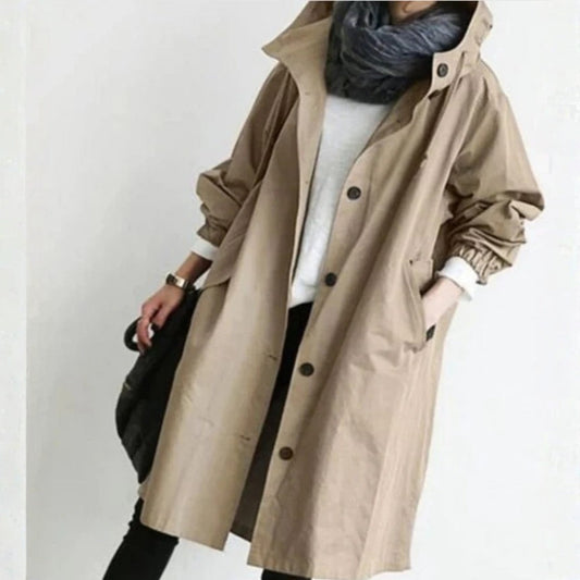 Women's Longline Button-Up Street Style Coat