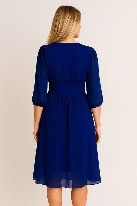 Elegant Wrap Midi Dress – Adjustable Fit, Soft Fabric, Versatile Style