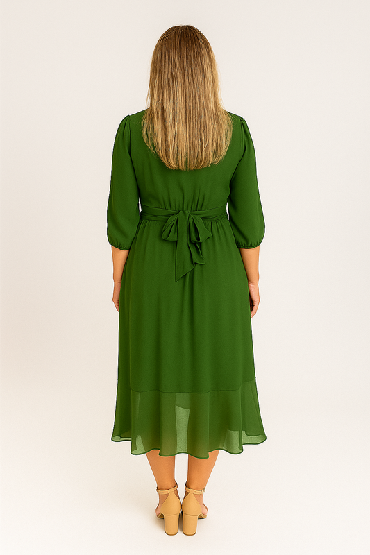 Muslin V-Neck Dress – Lightweight, Flowing, Elegant Fit