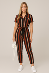 Short Sleeve Button Jumpsuit