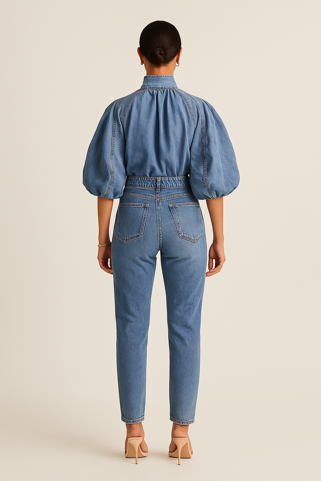 Stand Up Collar Bow Detail Blouse