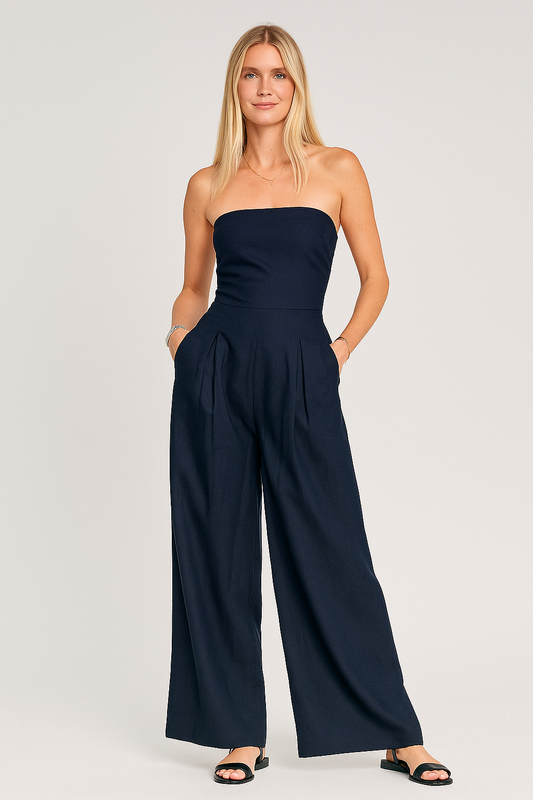 Tailored Sleeveless Jumpsuit in Soft Fabric