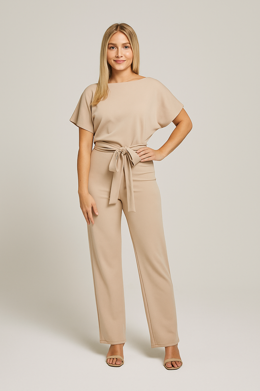 Flowy Jumpsuit with Flared Sleeves and Wide Legs