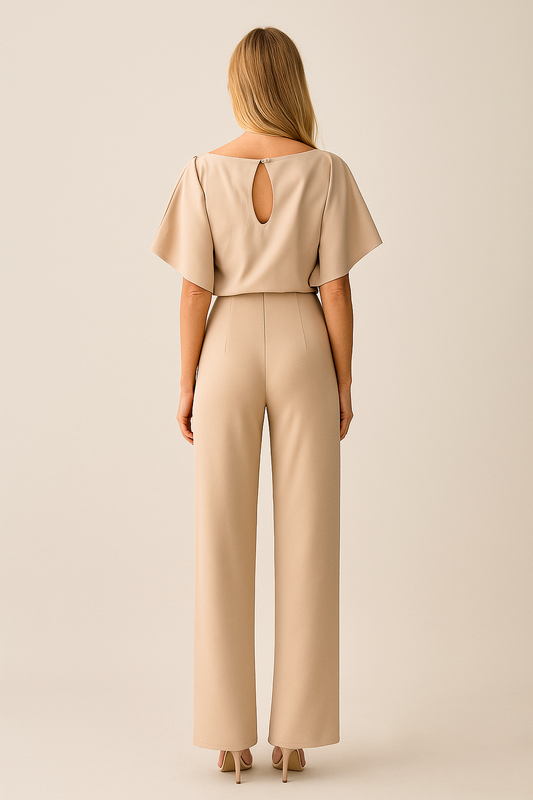 Flowy Jumpsuit with Flared Sleeves and Wide Legs