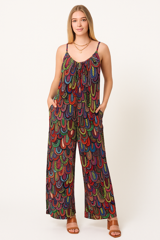 Loose-Fitting Jumpsuit – Relaxed Fit, Vibrant Red