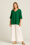 Casual Linen Shirt V Neck