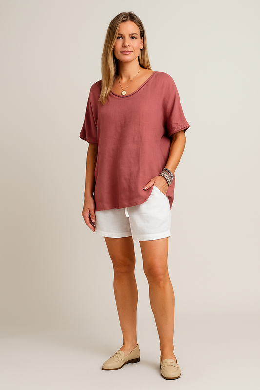 Relaxed Drape Blouse with Light Coverage – Fluid Fit, Everyday Ease