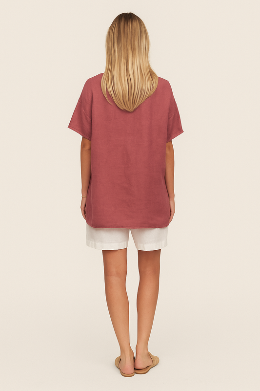 Relaxed Drape Blouse with Light Coverage – Fluid Fit, Everyday Ease