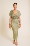 Twisted V-Neck Maxi Dress – Flowy Silhouette, Sleeveless Design