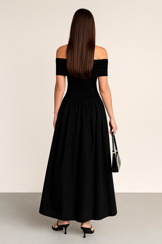 Off-Shoulder Maxi Dress – Slim Fit, Strapless Silhouette