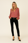 V Neck Long Sleeve Blouse
