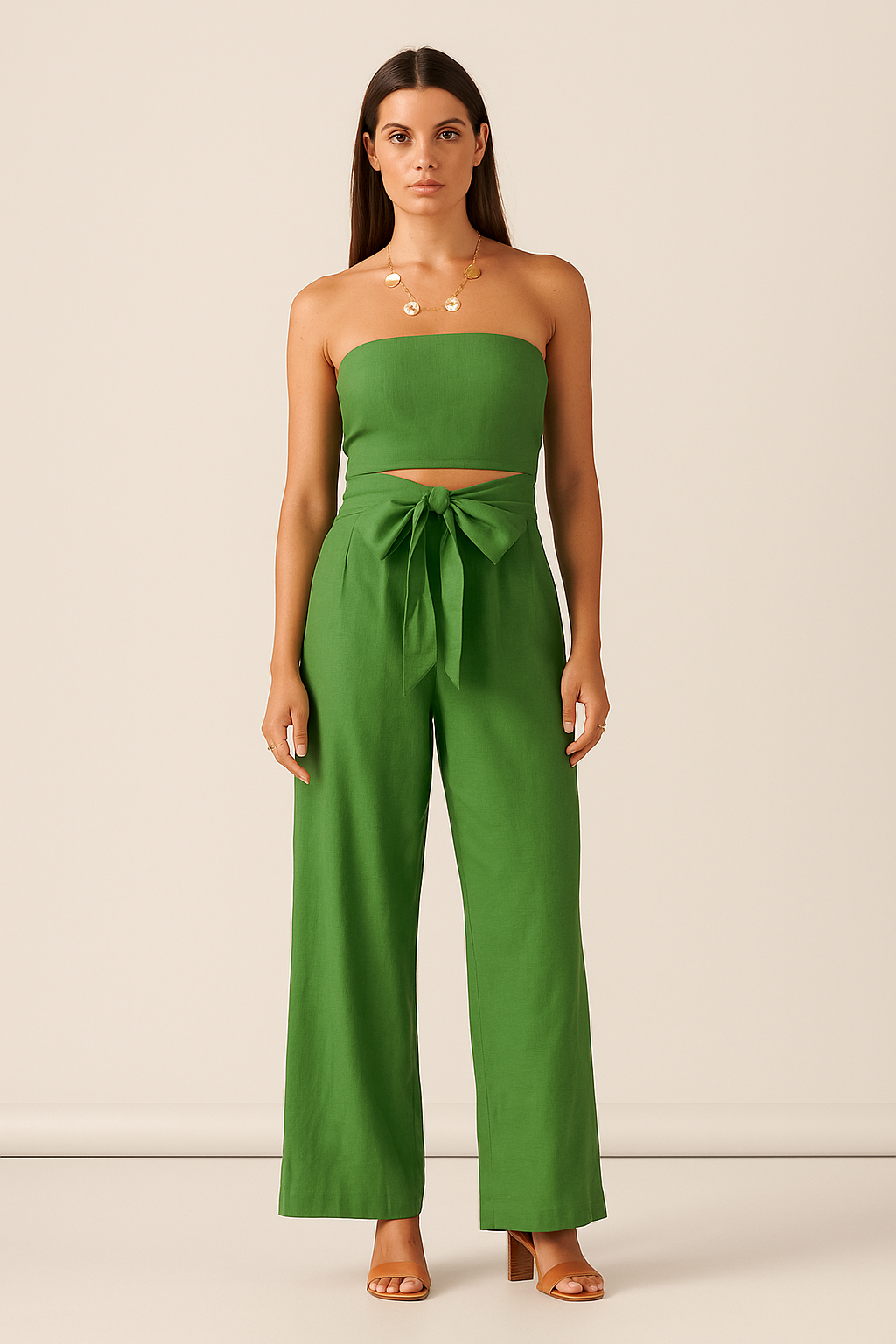 Strapless Jumpsuit with Elastic Waist – Relaxed Fit, Effortless Style