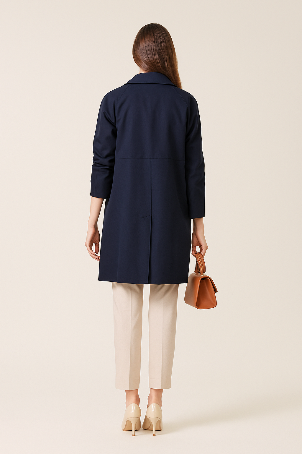 Women’s Trench Coat – Tailored Fit – Classic Collar – Mid-Thigh Length