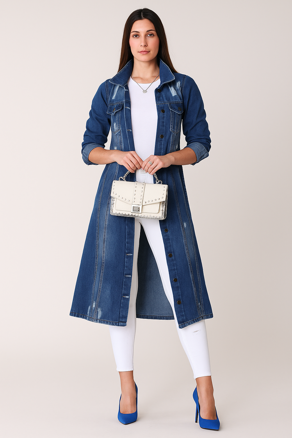 Denim Trenchcoat – Longline Silhouette – Everyday Smart-Casual Essential