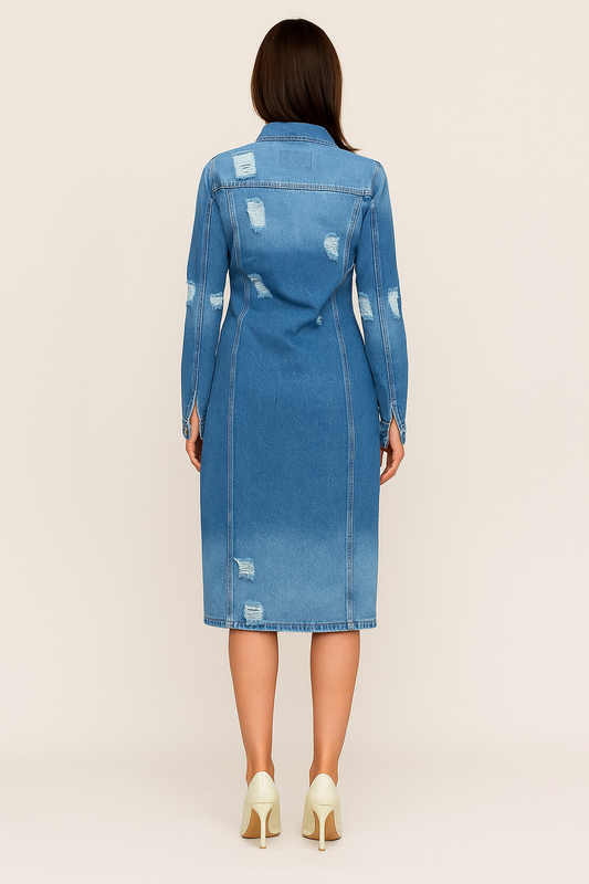 Denim Trenchcoat – Longline Silhouette – Everyday Smart-Casual Essential