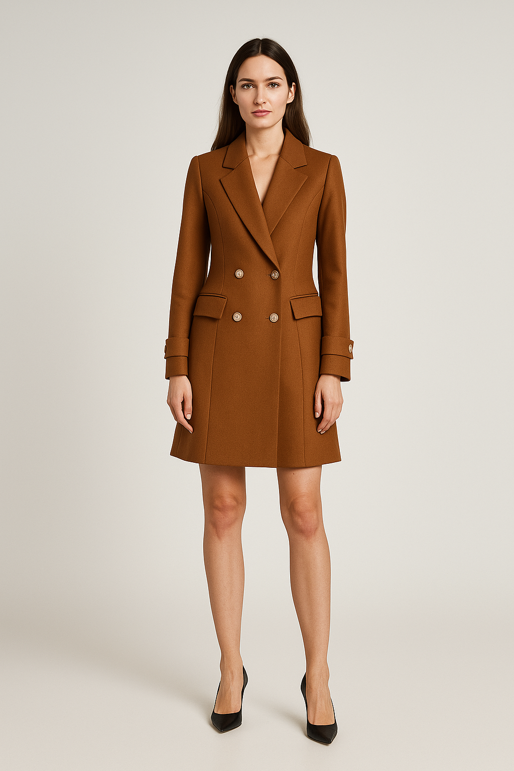 Women’s Trench Coat – Tailored Fit – Mid-Length – Double-Breasted Classic