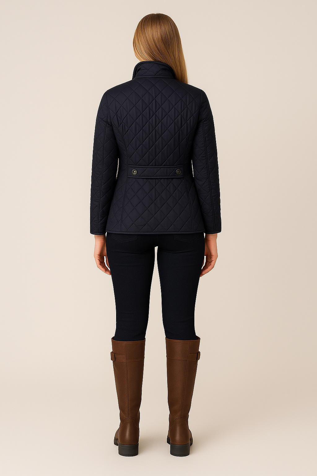 Light Quilted Coat with Button Front