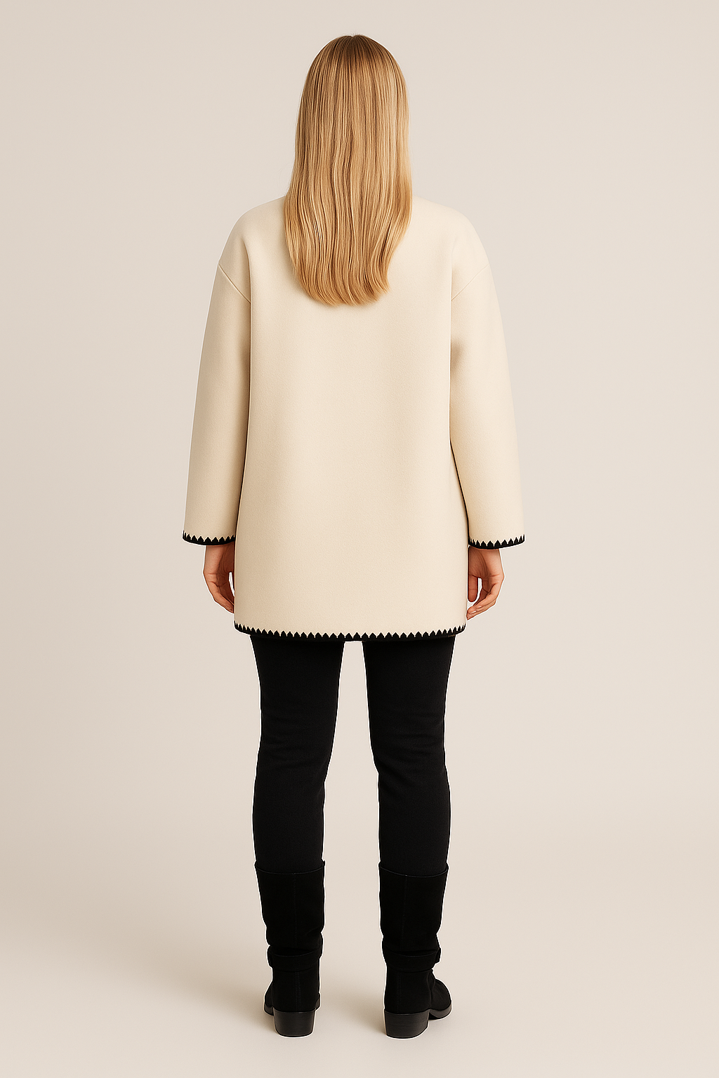 Knitted Cardigan Oversized Open Front Ribbed Pockets
