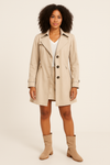 Single Breasted Trench Coat with Belted Waist
