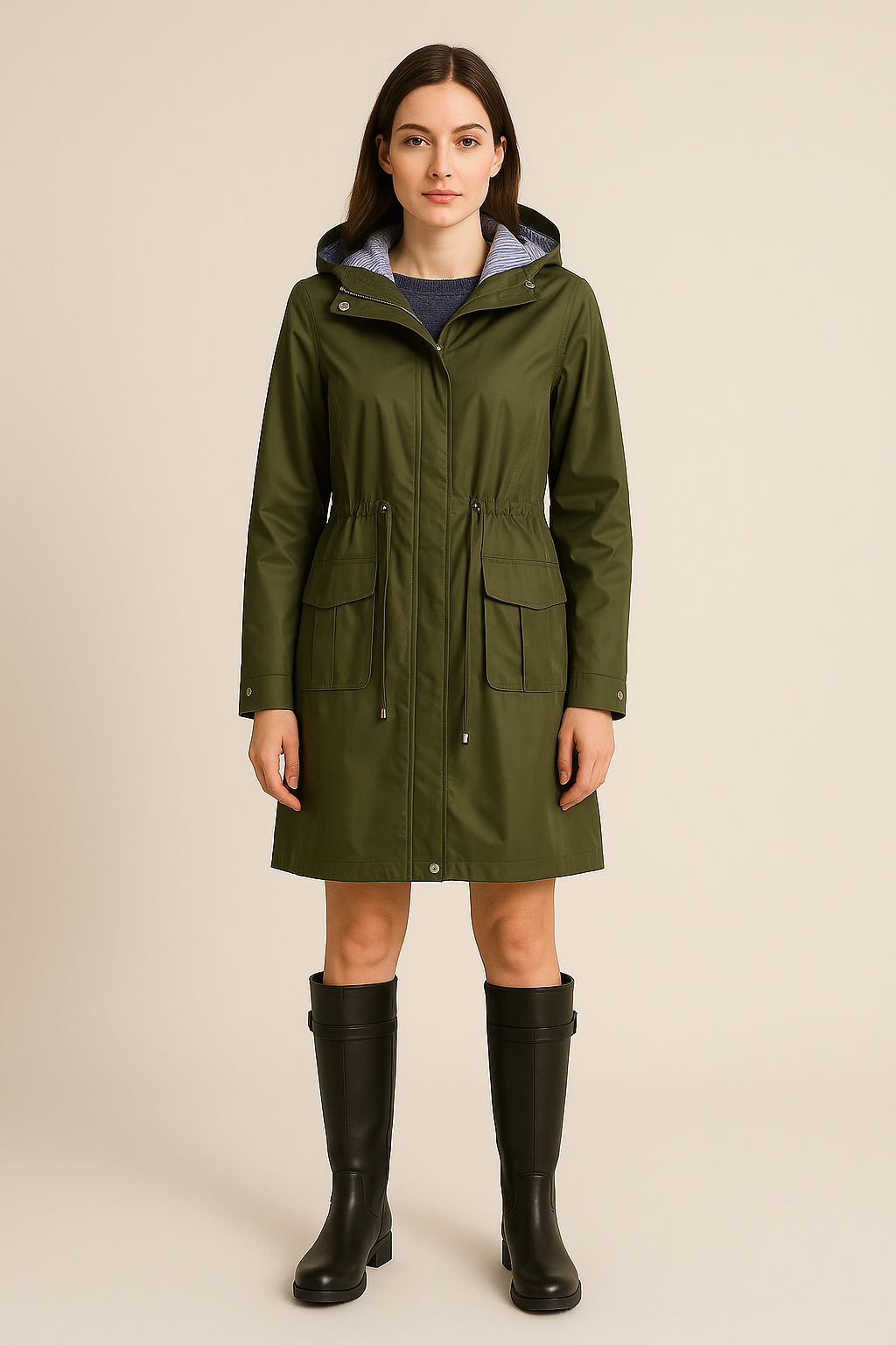 Over-Knee Coat – Adjustable Fit – Long Silhouette