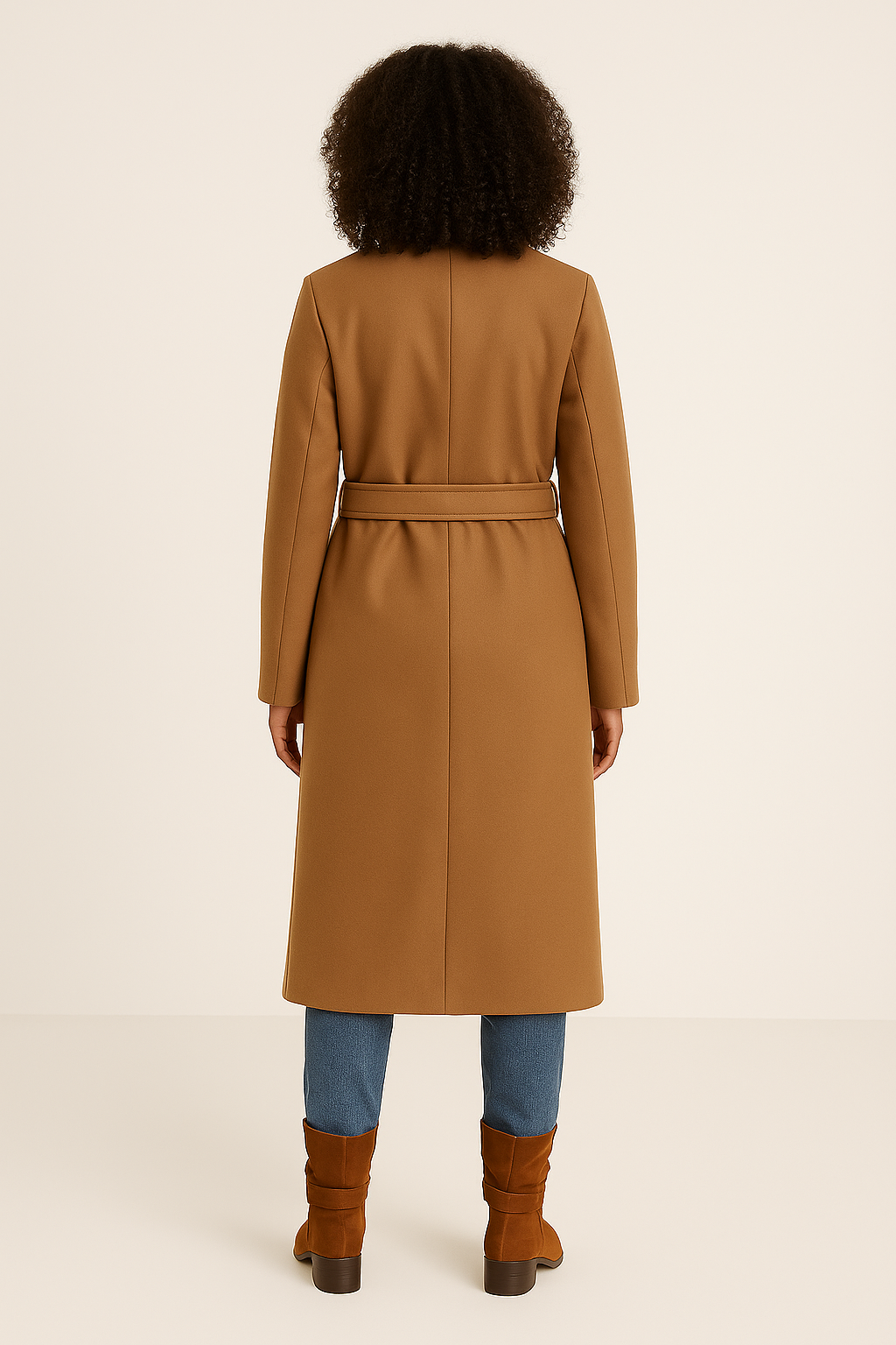 Overcoat – Relaxed Fit – Belted – Double-Breasted