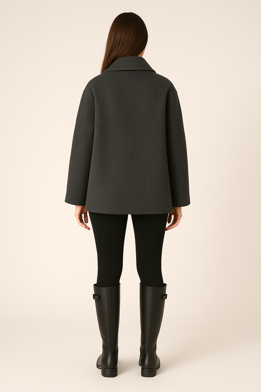 Wrap Coat – Oversized Fit – Shawl Collar – Double-Breasted