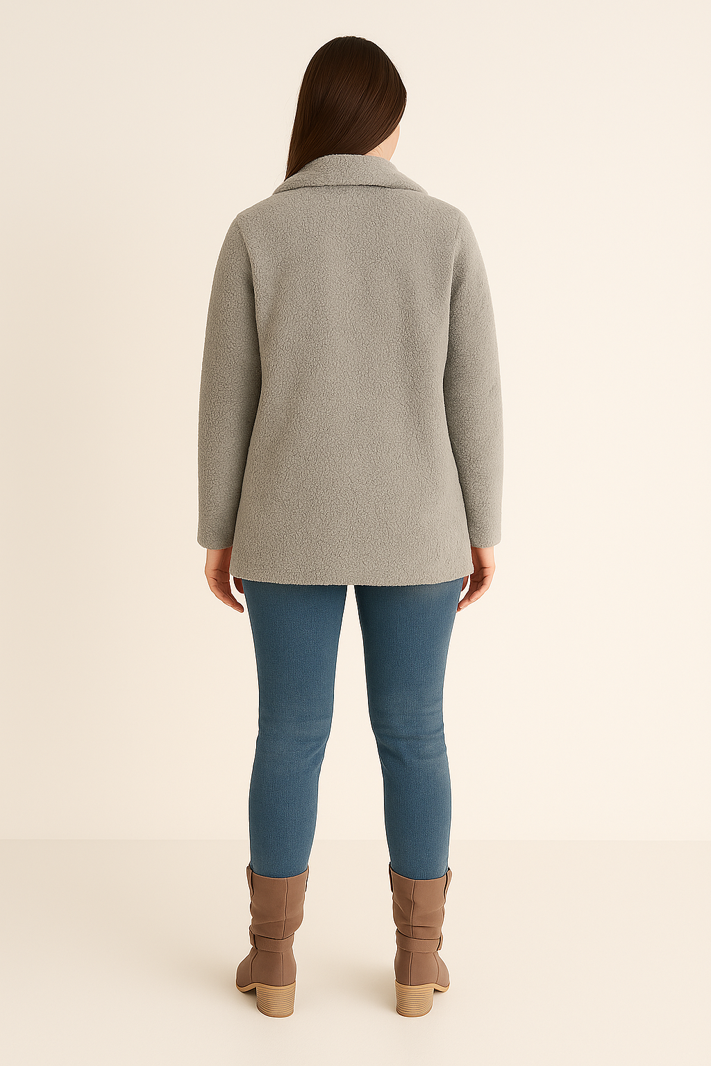 Teddy Coat – Double-Breasted – Notched Lapel – Mid Length