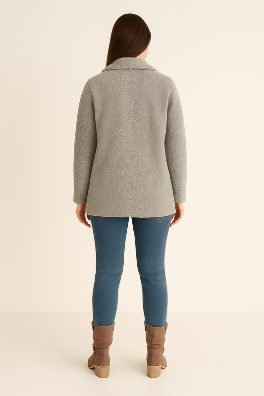 Teddy Coat – Double-Breasted – Notched Lapel – Mid Length