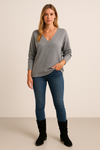Oversized V Neck Sweater Relaxed Fit Knit