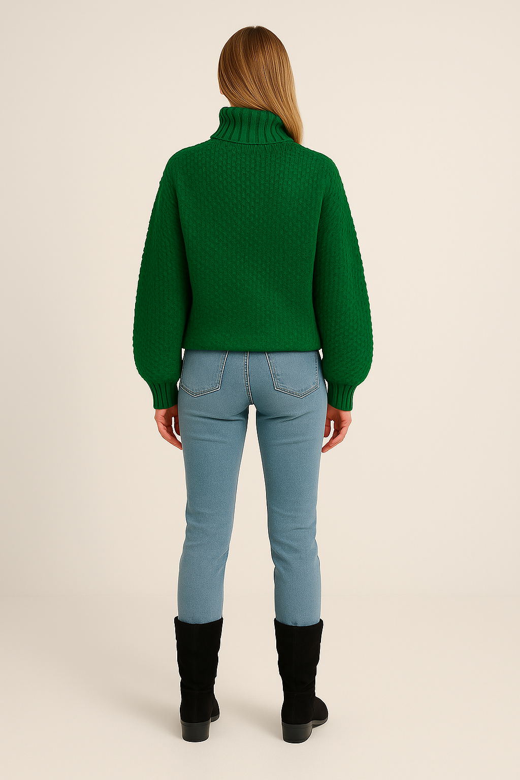 Chunky Knit Turtleneck Jumper Oversized