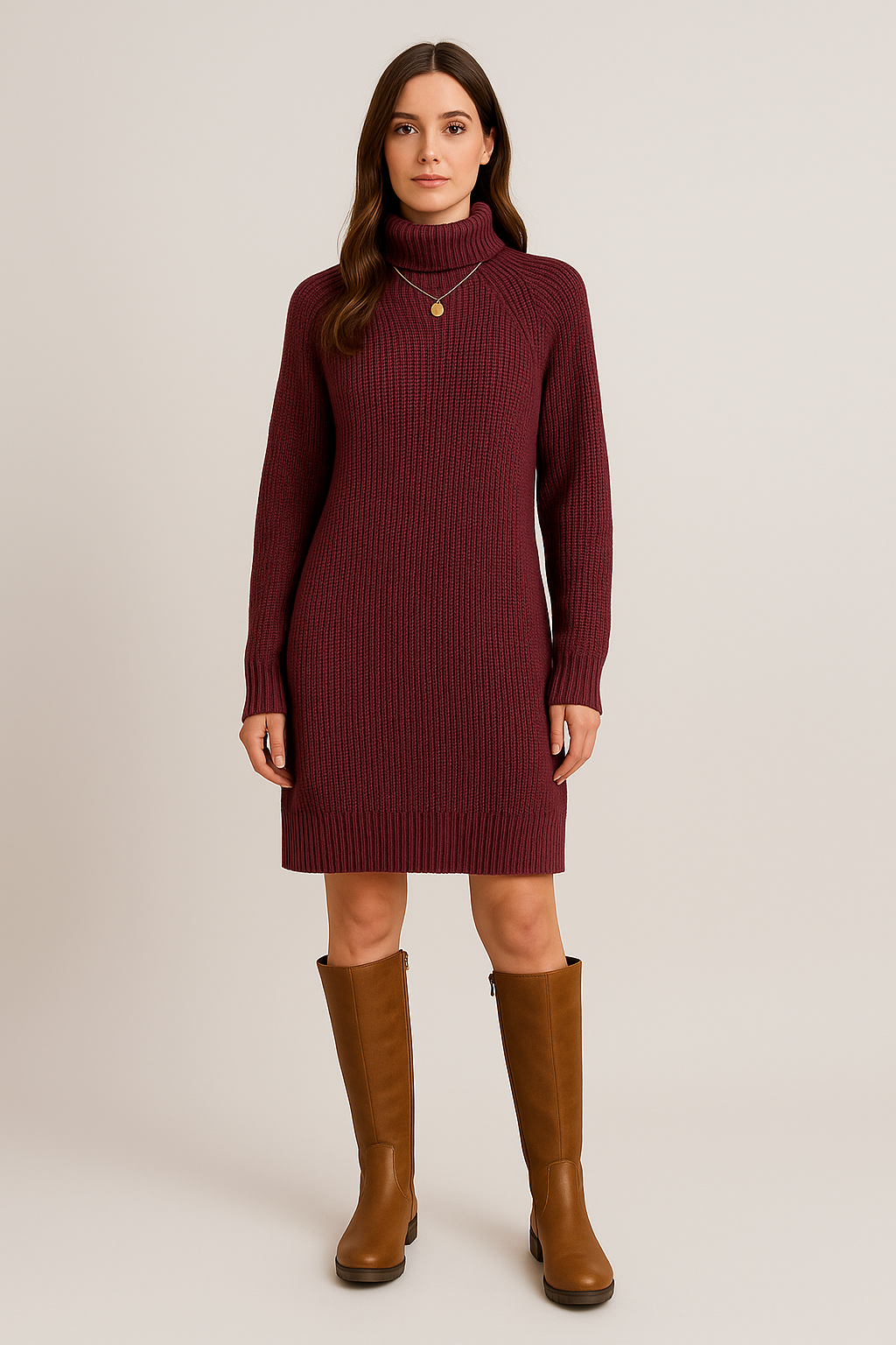 Dress Knitted Elegant Fit Timeless Versatile