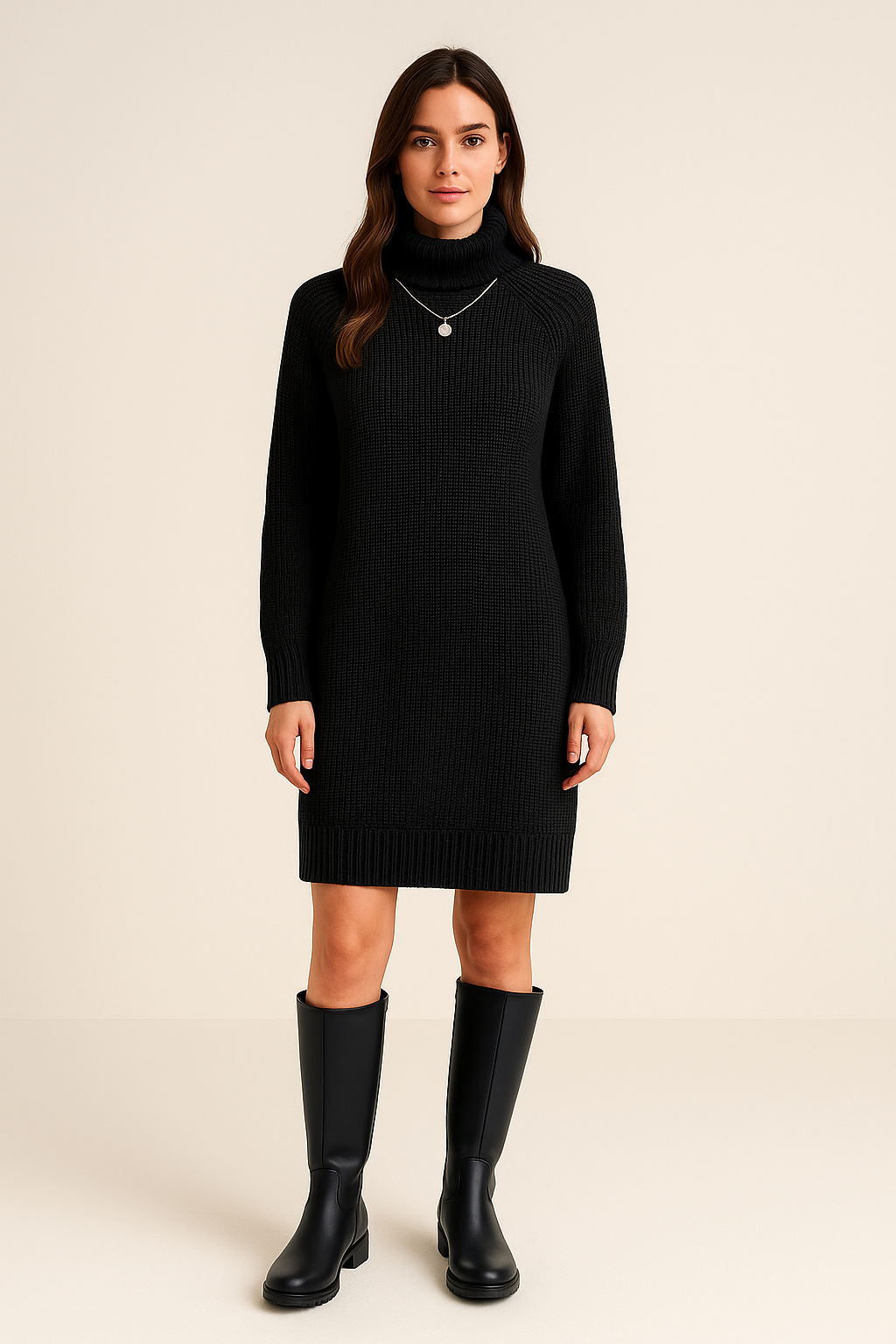 Dress Knitted Elegant Fit Timeless Versatile