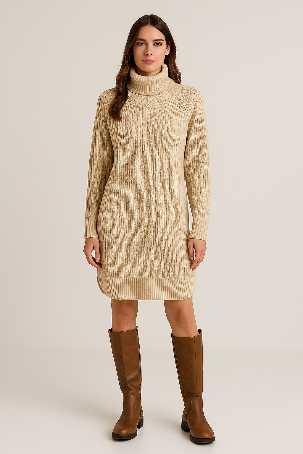 Dress Knitted Elegant Fit Timeless Versatile