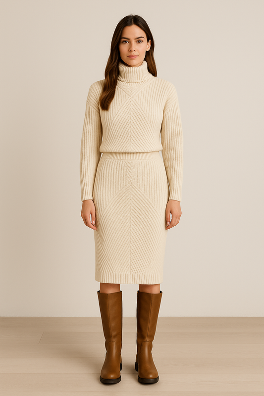 Sweater Dress – Round Neck – Relaxed Fit – Everyday Look – Knee Length