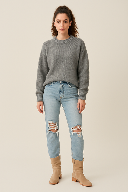 Sweater – Mid-Length – Soft Feel – Elegant Look – Relaxed Fit