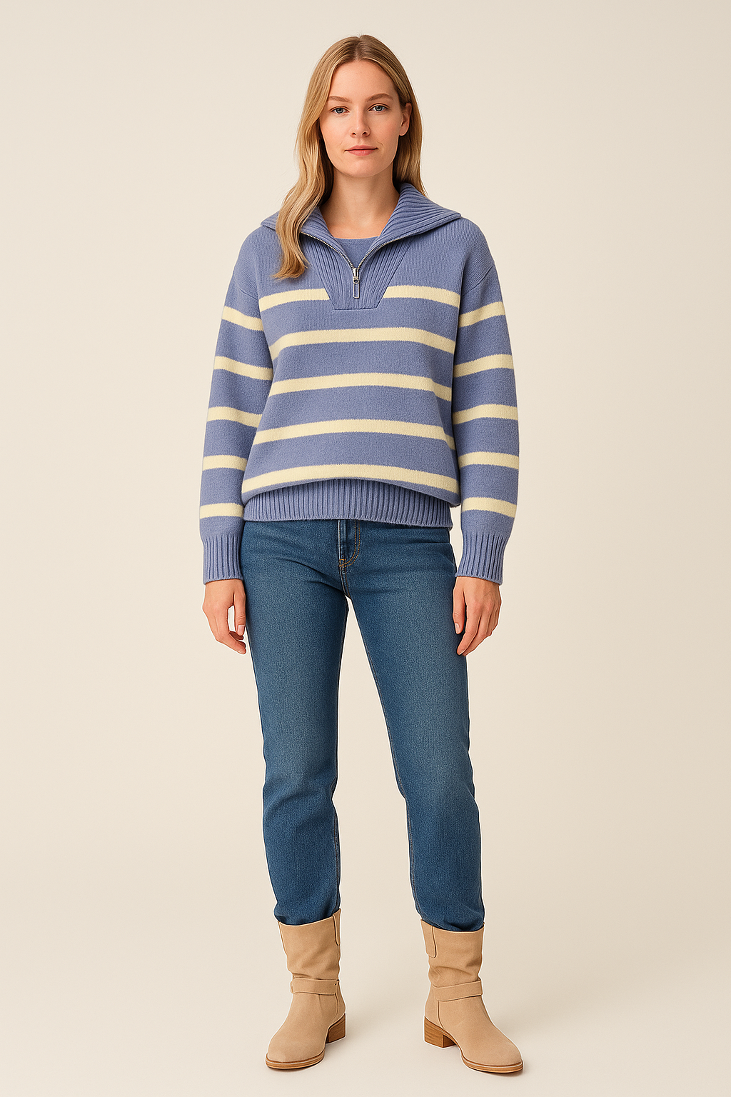 Cardigan – Retro Style – Loose Fit – Zip Front – Versatile Look