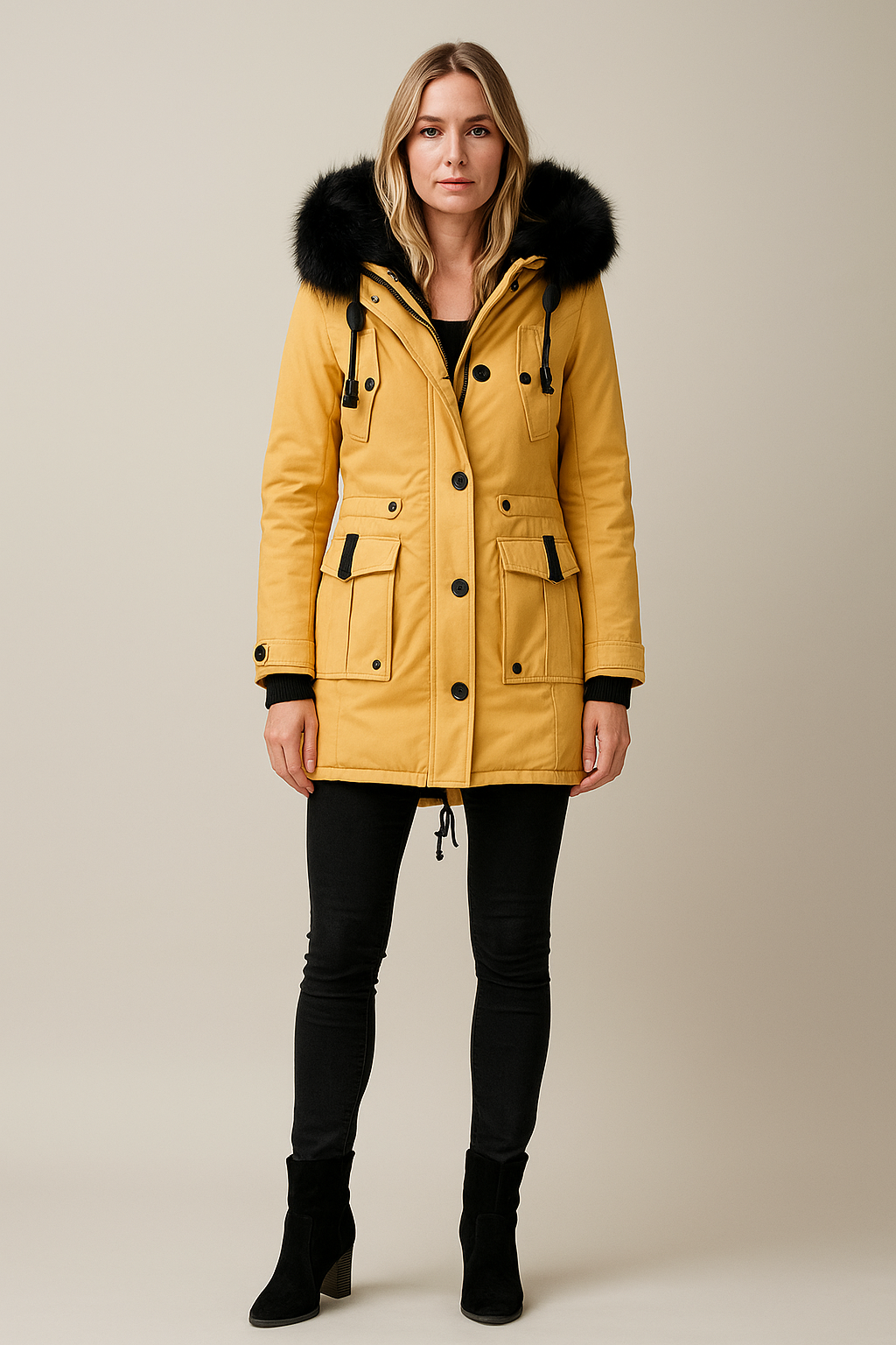 Winter Coat – Hooded – Full Length – Warm & Stylish – Cold Weather Essential