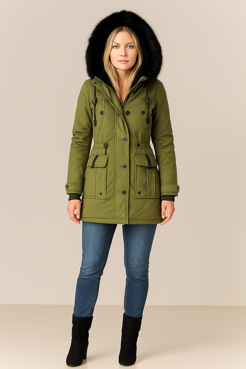 Winter Coat – Hooded – Full Length – Warm & Stylish – Cold Weather Essential