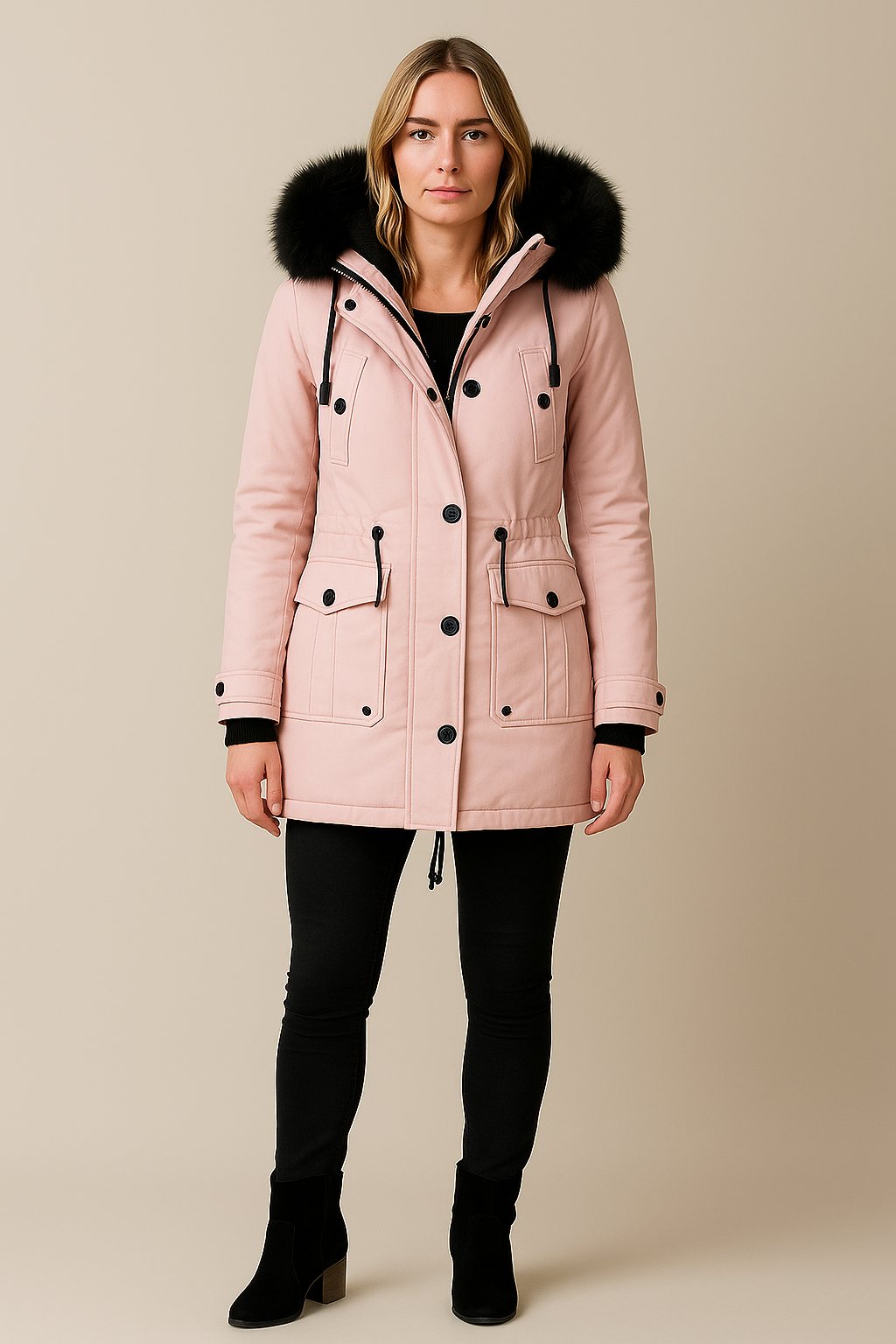 Winter Coat – Hooded – Full Length – Warm & Stylish – Cold Weather Essential