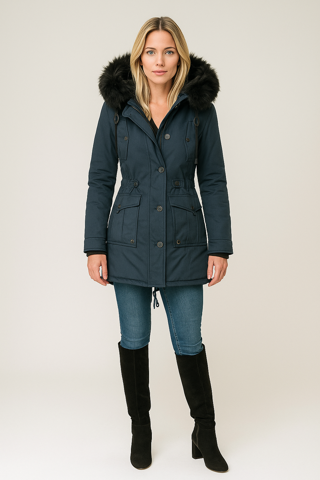 Winter Coat – Hooded – Full Length – Warm & Stylish – Cold Weather Essential
