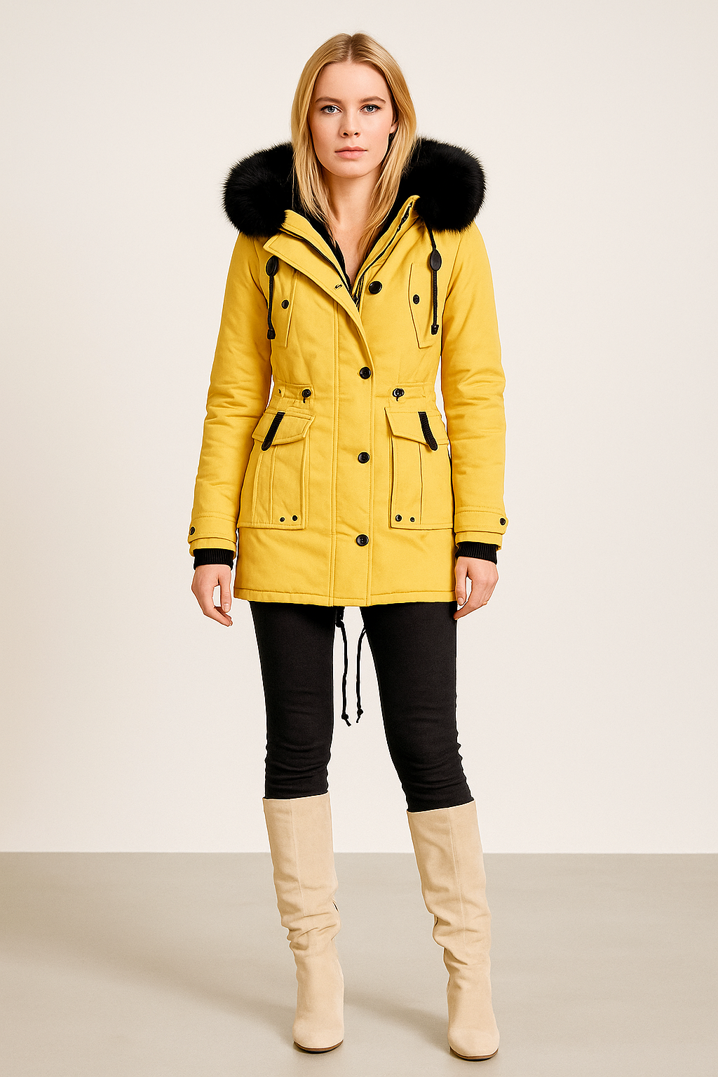 Winter Coat – Hooded – Full Length – Warm & Stylish – Cold Weather Essential