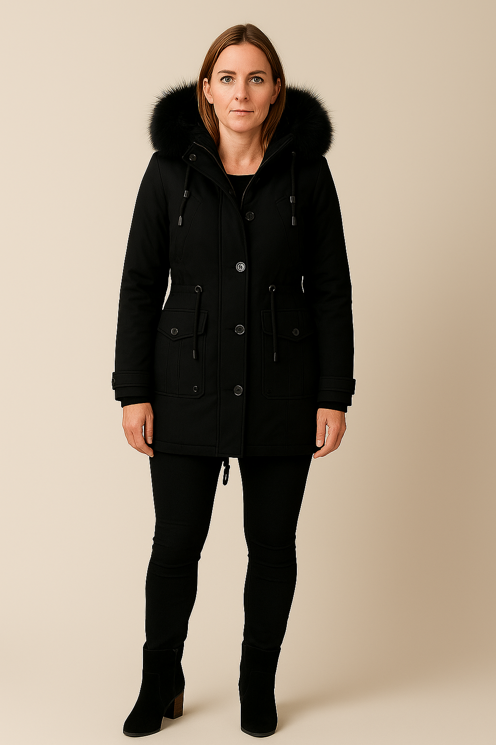 Winter Coat – Hooded – Full Length – Warm & Stylish – Cold Weather Essential